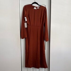 Wilfred Terracotta Long Sleeve Dress